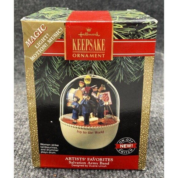 Hallmark Keepsake Christmas Ornament 1991 Salvation Army Band Magic Light Motion - Picture 1 of 15